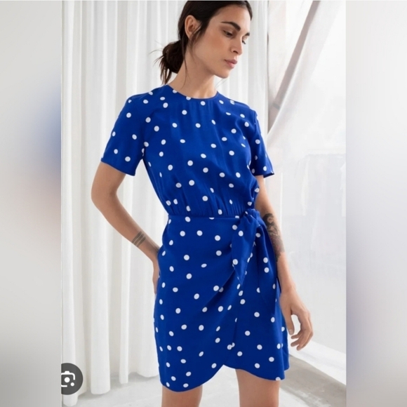& Other Stories Dresses & Skirts - Paris Atelier & Other Stories sz. 0 women's blue White polka dot dress